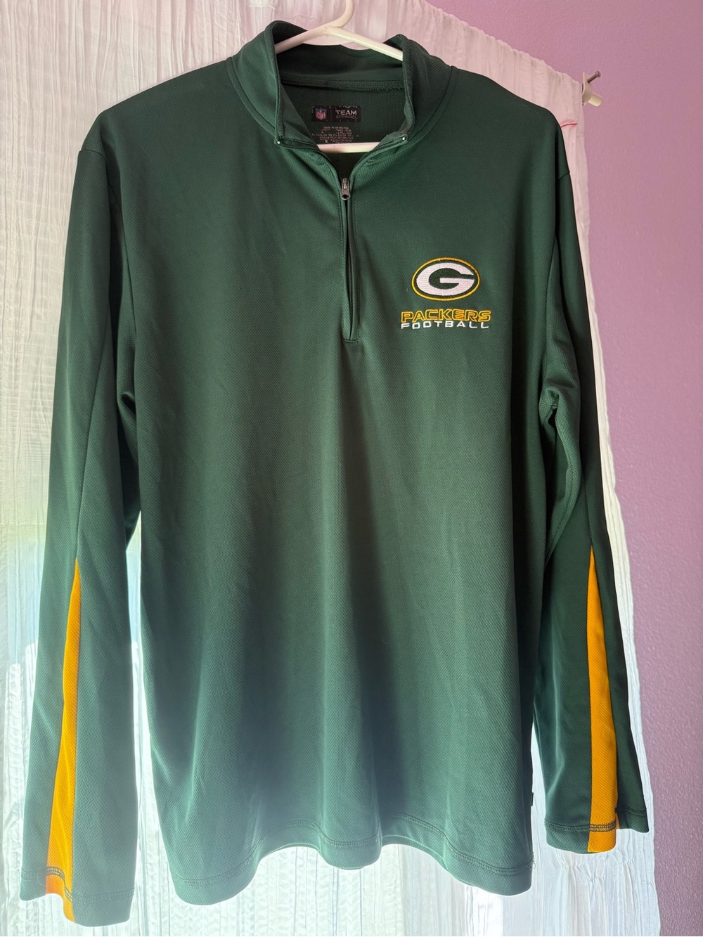 NFL Green Full-Zip Team Apparel Jacket with Silver Zipper